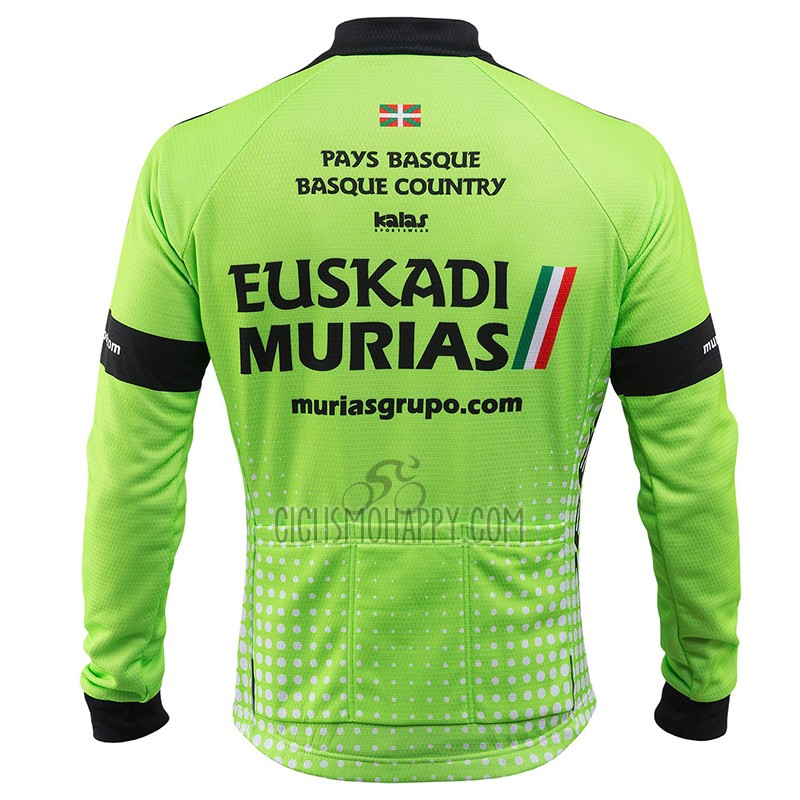 Euskadi Murias Cycling Jersey Bib Tight 2018 Men Long Sleeve Green